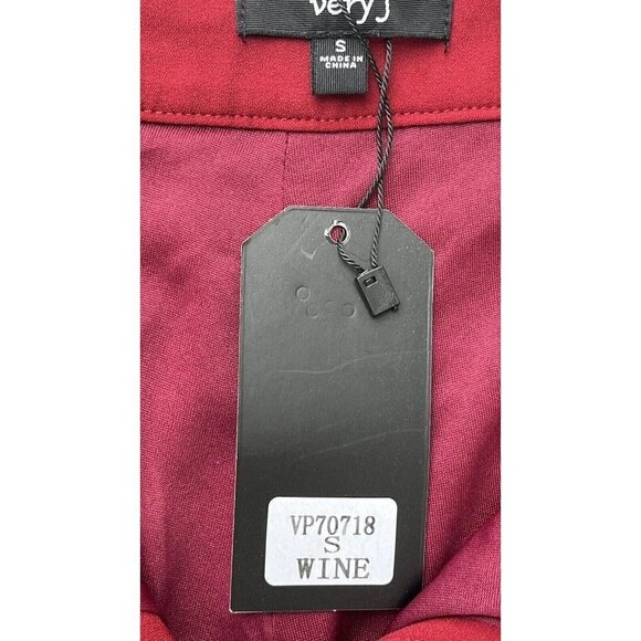 Very J By Nasty Gal Women's Burgundy Tapered Pleated Pants Size S - Picture 5 of 15